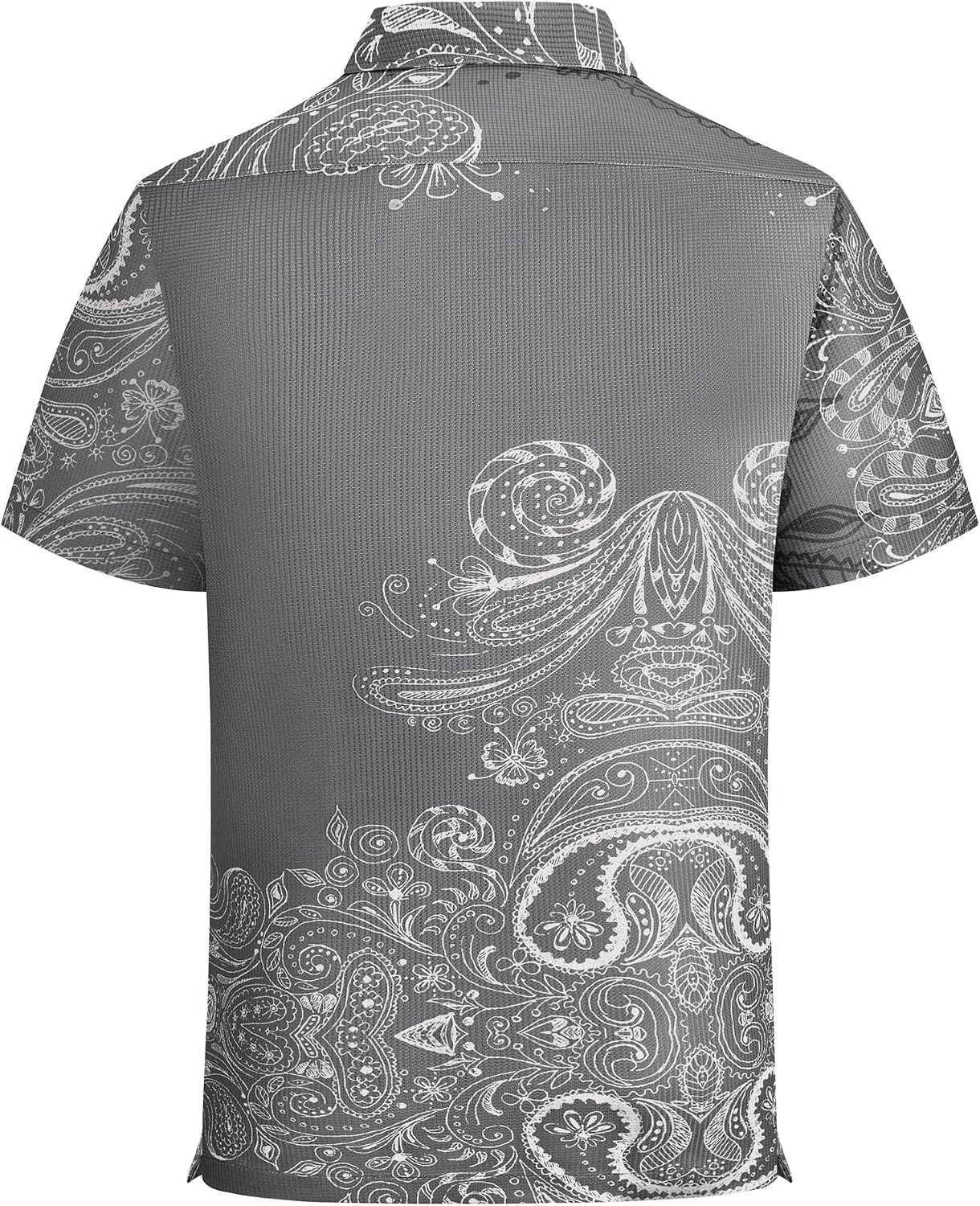 image:imageAlex Vando Mens Short Sleeve 2Piece Outfit Summer Shirt amp Shorts SetsGrey Paisley