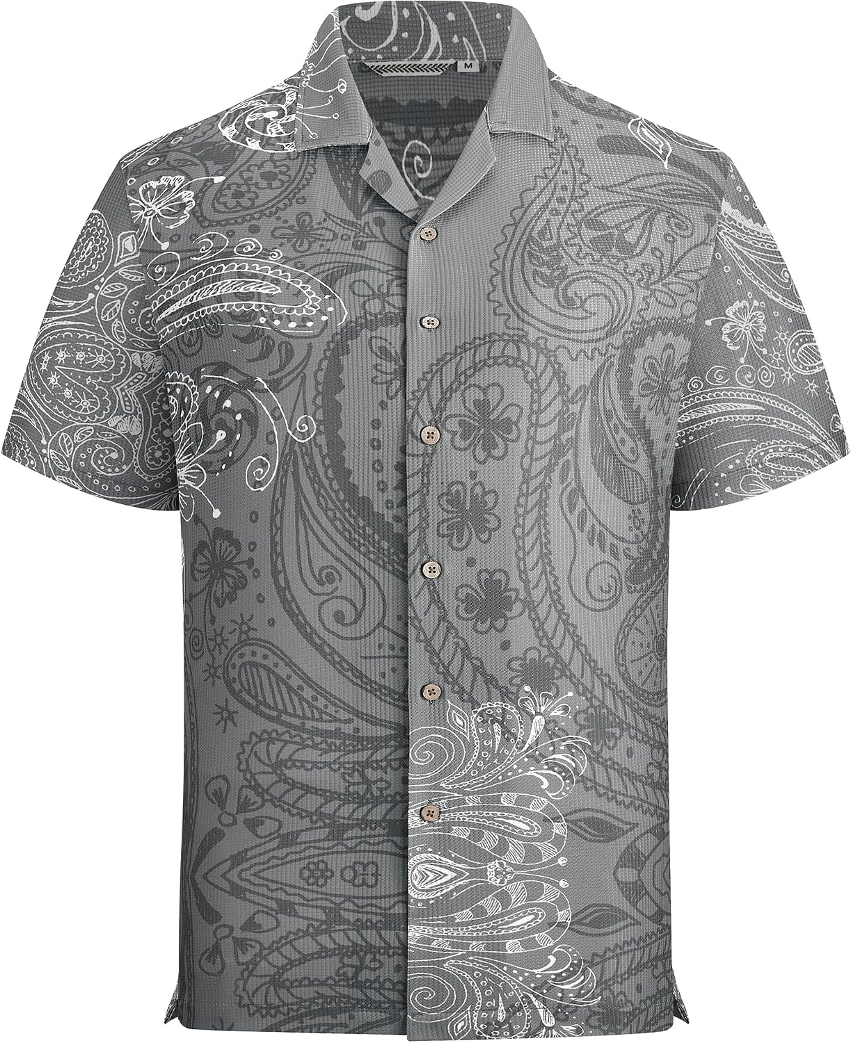 image:imageAlex Vando Mens Short Sleeve 2Piece Outfit Summer Shirt amp Shorts SetsGrey Paisley