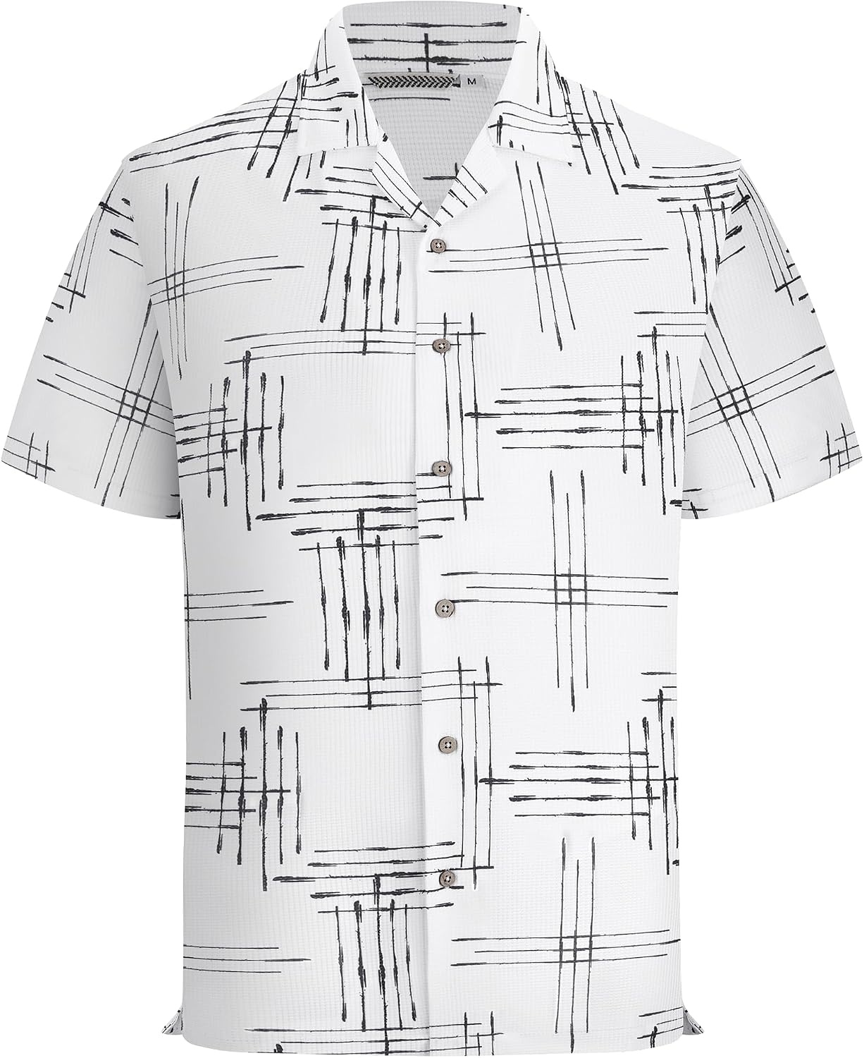 image:imageAlex Vando Mens Short Sleeve 2Piece Outfit Summer Shirt amp Shorts SetsWhite Line
