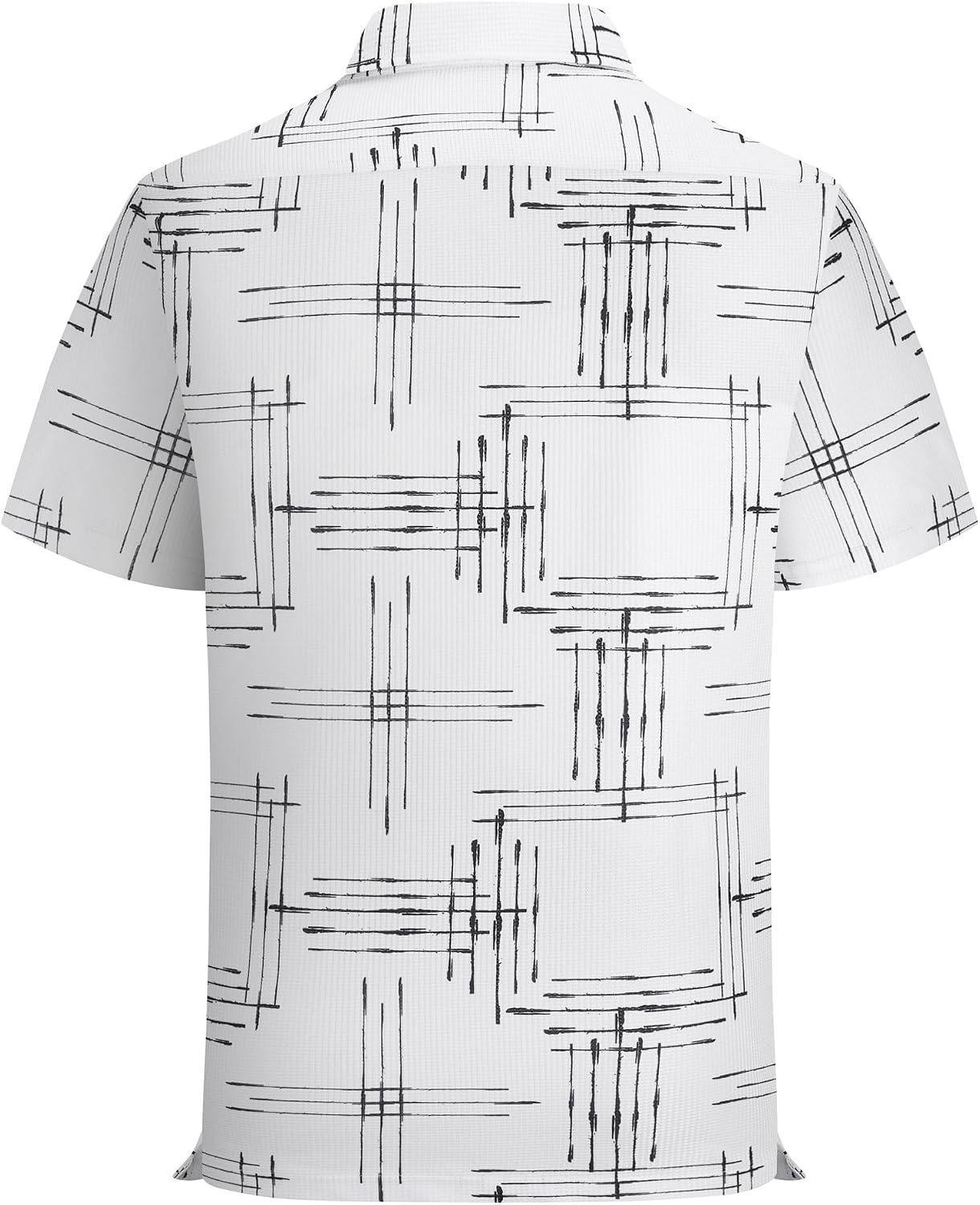 image:imageAlex Vando Mens Short Sleeve 2Piece Outfit Summer Shirt amp Shorts SetsWhite Line