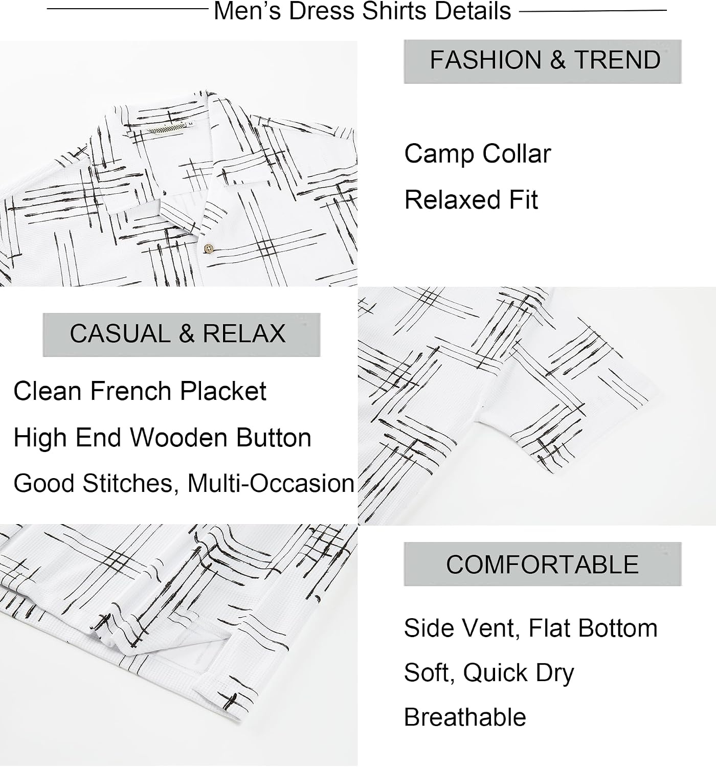 image:imageAlex Vando Mens Short Sleeve 2Piece Outfit Summer Shirt amp Shorts SetsWhite Line