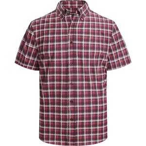 Alex Vando Mens Big Plaid Button Down Shirts Wrinkle Free 4-Way Stretch Print Business Casual Shirt(93 Red Black)