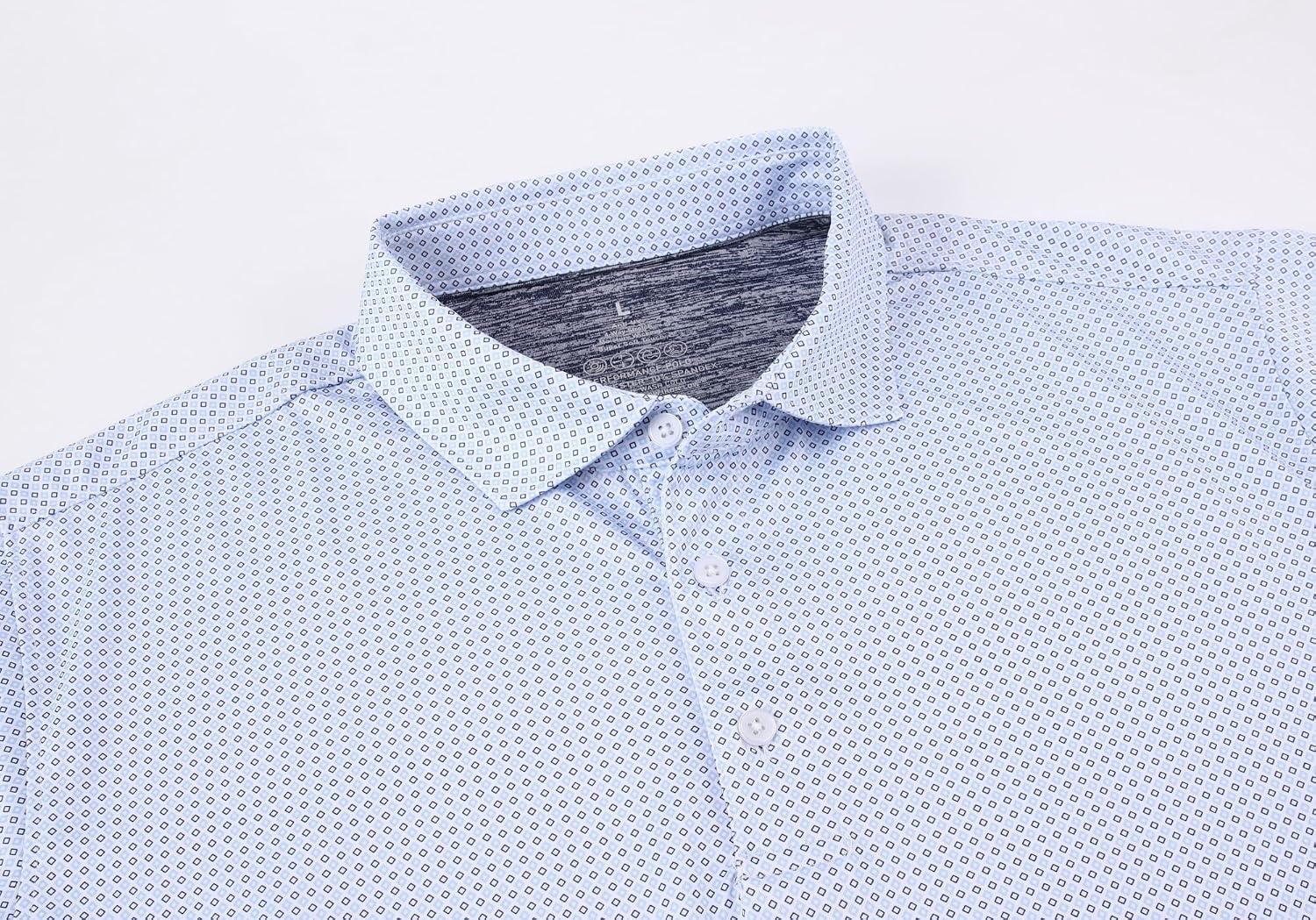 image:imageAlex Vando Mens Golf Shirt Moisture Wicking Classic Print Golf Shirts Shape amp color retainingLow maintenanceMultiscene active apparelBlack Blue Square 25
