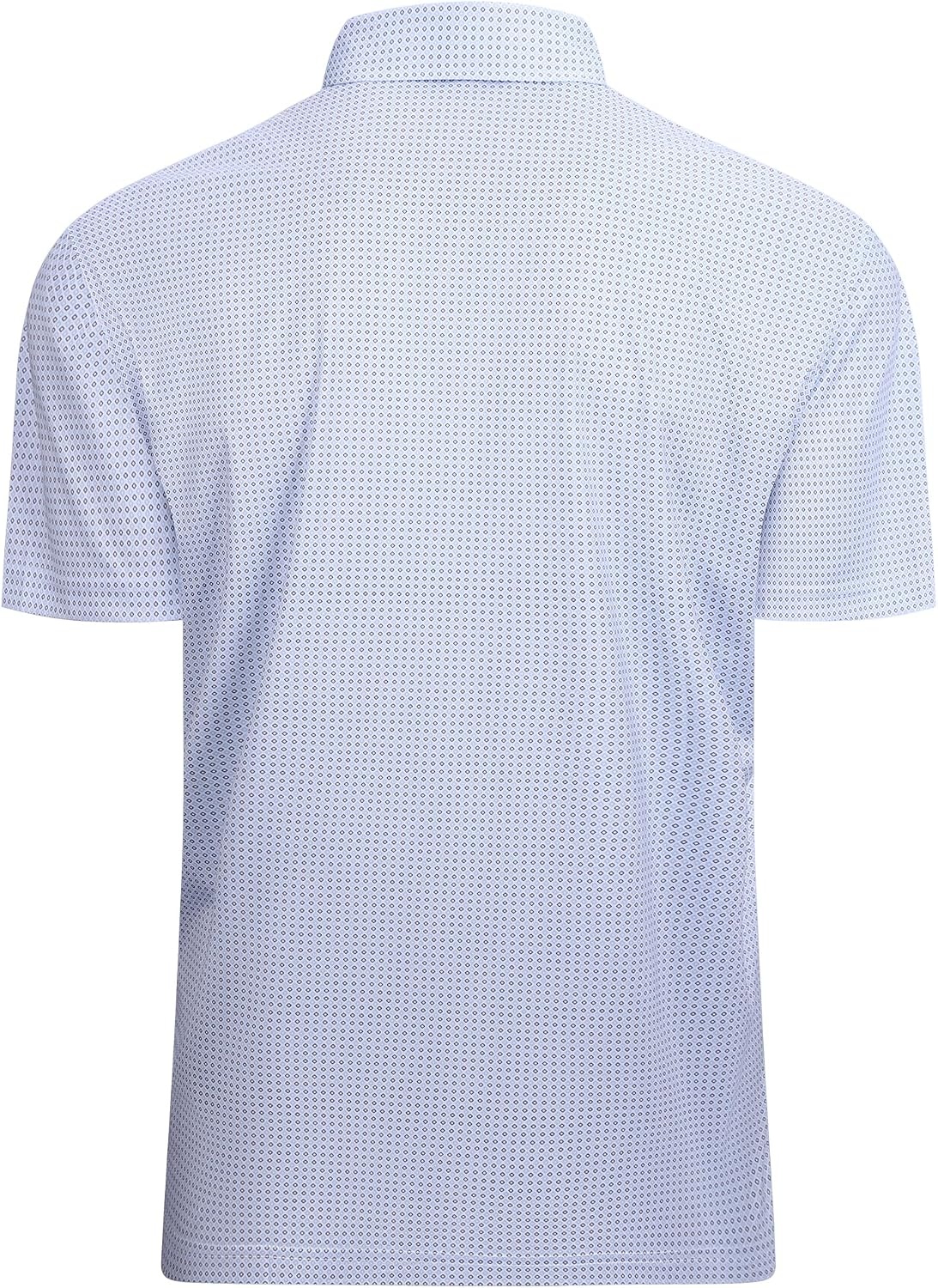 image:imageAlex Vando Mens Golf Shirt Moisture Wicking Classic Print Golf Shirts Shape amp color retainingLow maintenanceMultiscene active apparelBlack Blue Square 25