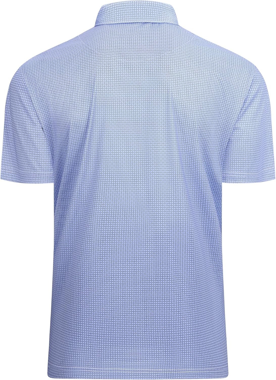 image:imageAlex Vando Mens Golf Shirt Moisture Wicking Classic Print Golf Shirts Shape amp color retainingLow maintenanceMultiscene active apparelBlack Square 25