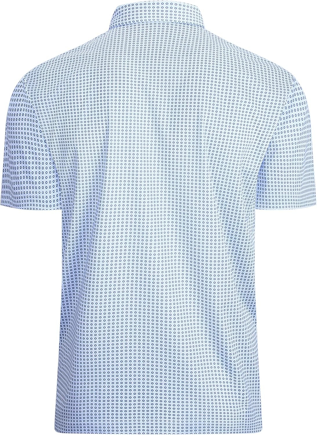 image:imageAlex Vando Mens Golf Shirt Moisture Wicking Classic Print Golf Shirts Shape amp color retainingLow maintenanceMultiscene active apparelBlue Ball