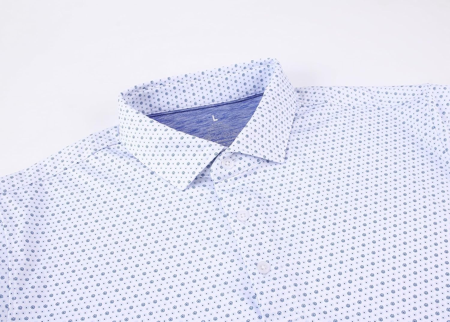 image:imageAlex Vando Mens Golf Shirt Moisture Wicking Classic Print Golf Shirts Shape amp color retainingLow maintenanceMultiscene active apparelBlue Dots