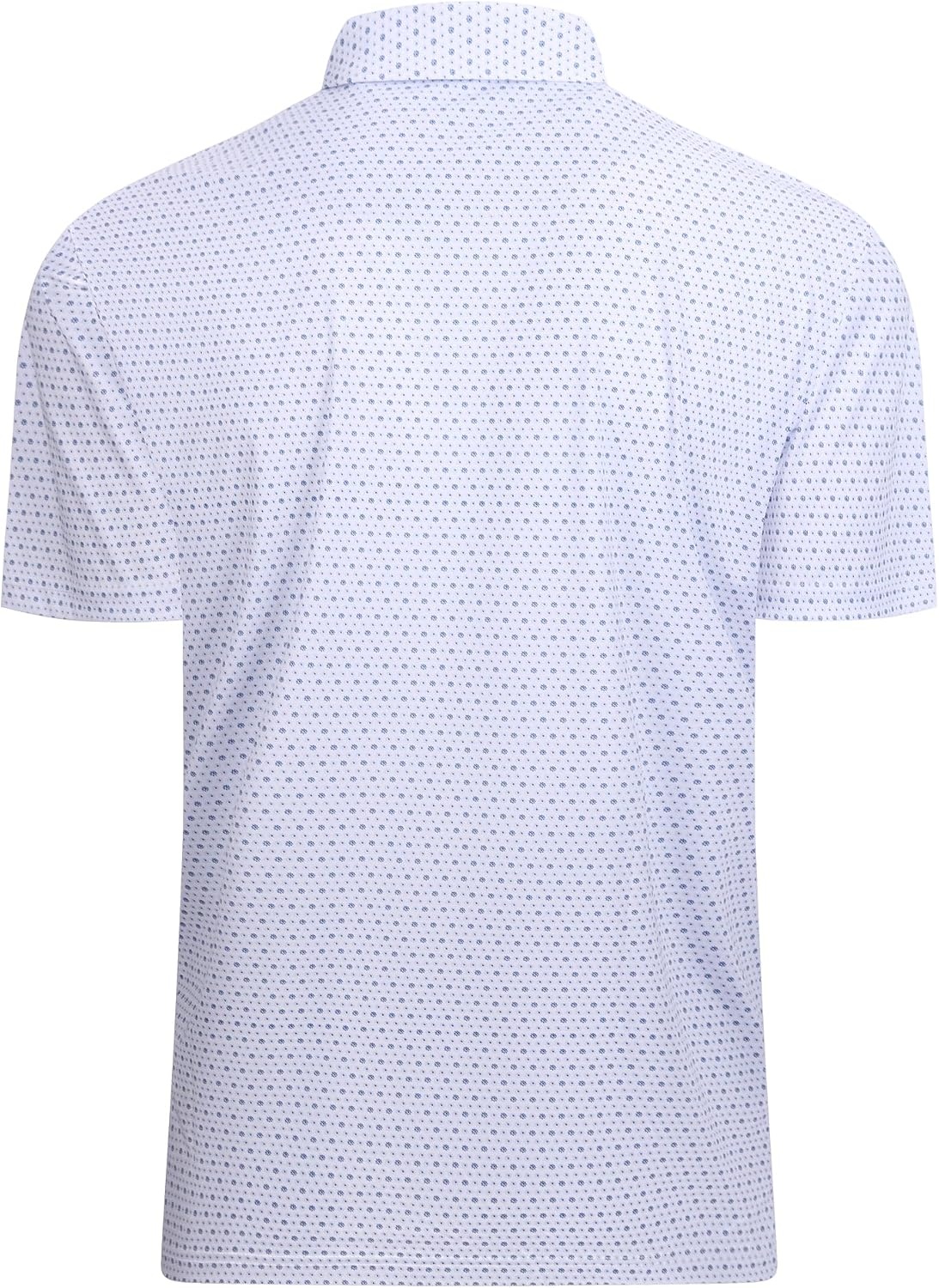 image:imageAlex Vando Mens Golf Shirt Moisture Wicking Classic Print Golf Shirts Shape amp color retainingLow maintenanceMultiscene active apparelBlue Dots