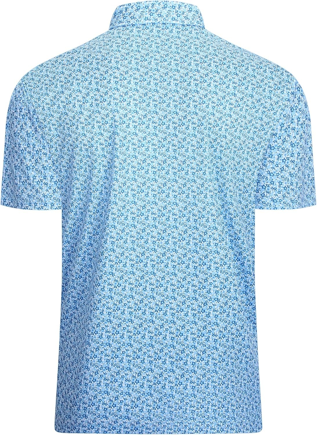 image:imageAlex Vando Mens Golf Shirt Moisture Wicking Classic Print Golf Shirts Shape amp color retainingLow maintenanceMultiscene active apparelBlue Flower