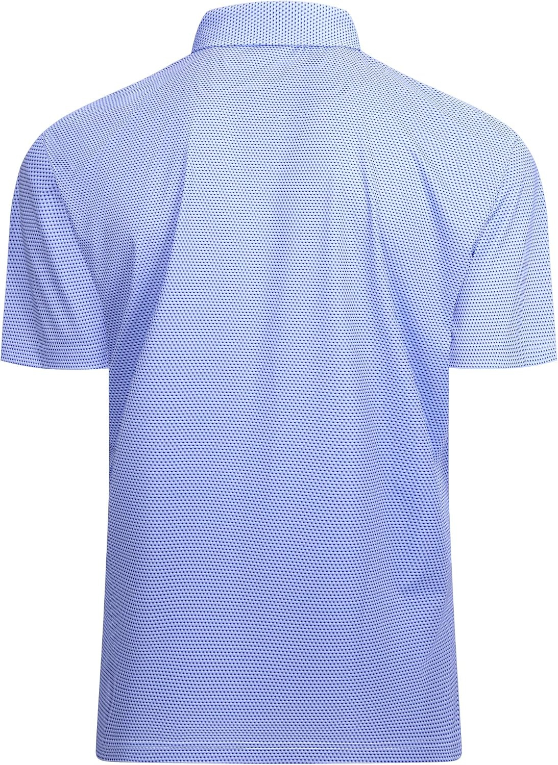 image:imageAlex Vando Mens Golf Shirt Moisture Wicking Classic Print Golf Shirts Shape amp color retainingLow maintenanceMultiscene active apparelBluewhite Square