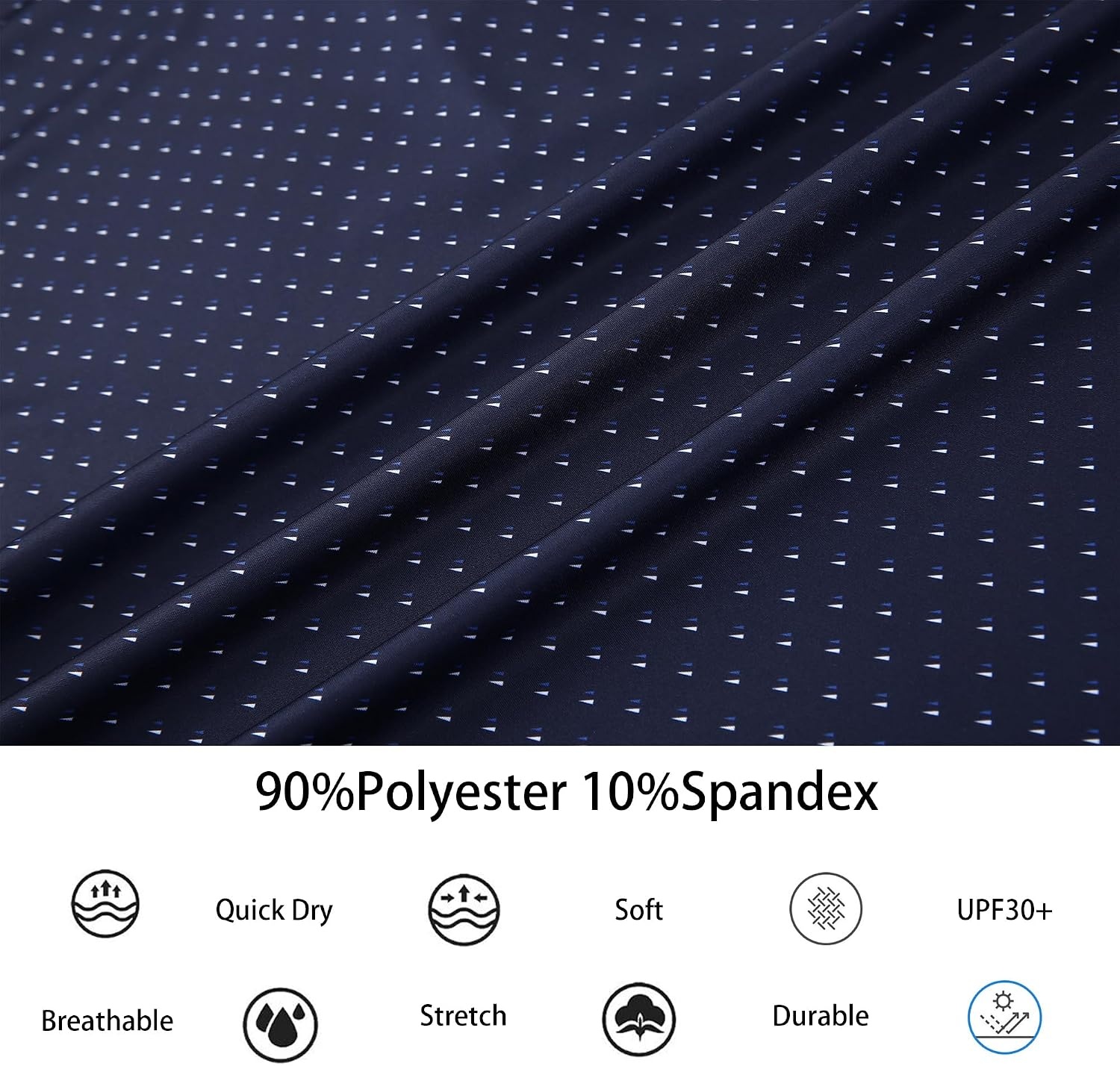image:imageAlex Vando Mens Golf Shirt Moisture Wicking Classic Print Golf Shirts Shape amp color retainingLow maintenanceMultiscene active apparelNavy Sail