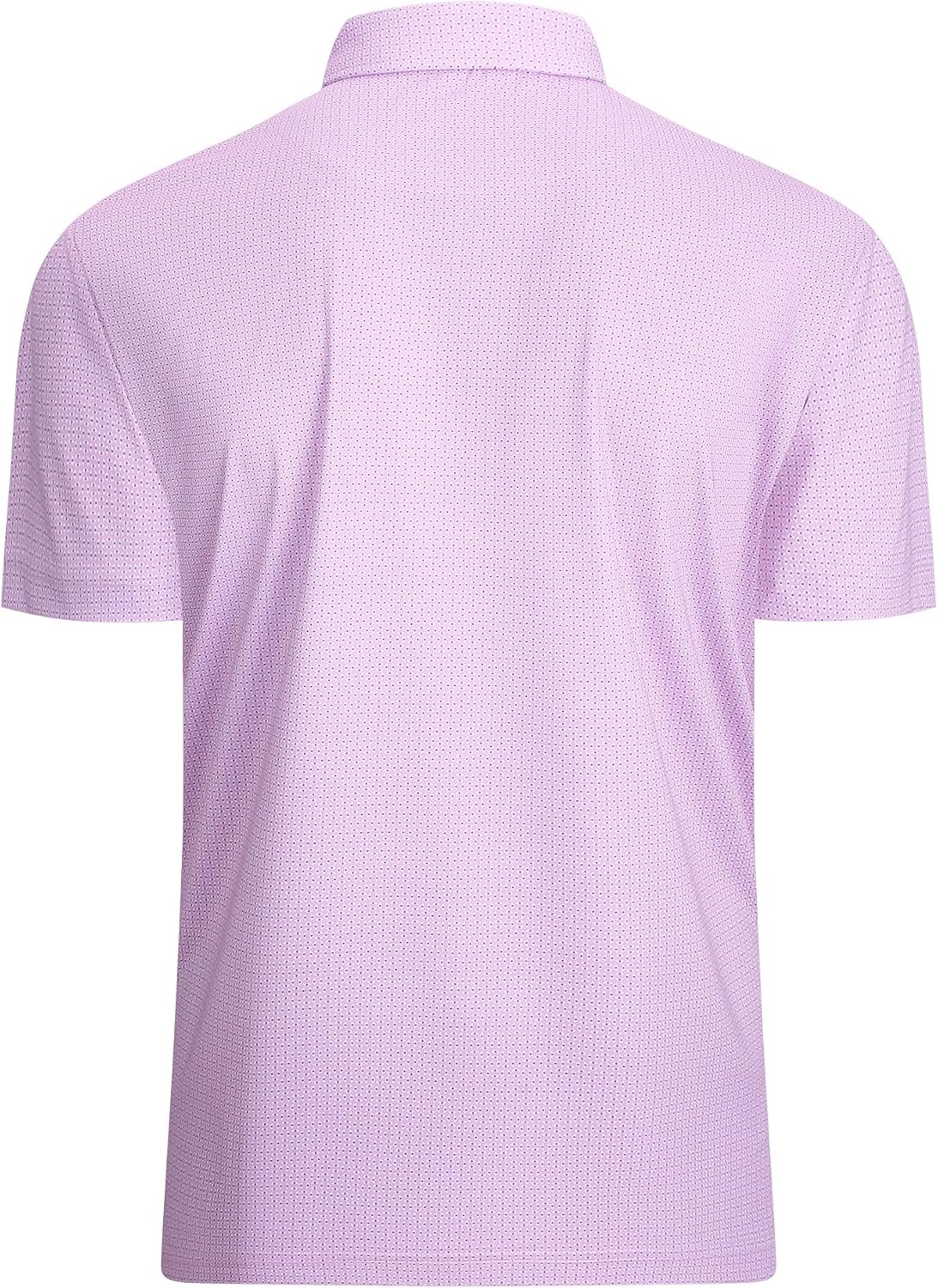 image:imageAlex Vando Mens Golf Shirt Moisture Wicking Classic Print Golf Shirts Shape amp color retainingLow maintenanceMultiscene active apparelPink Dots
