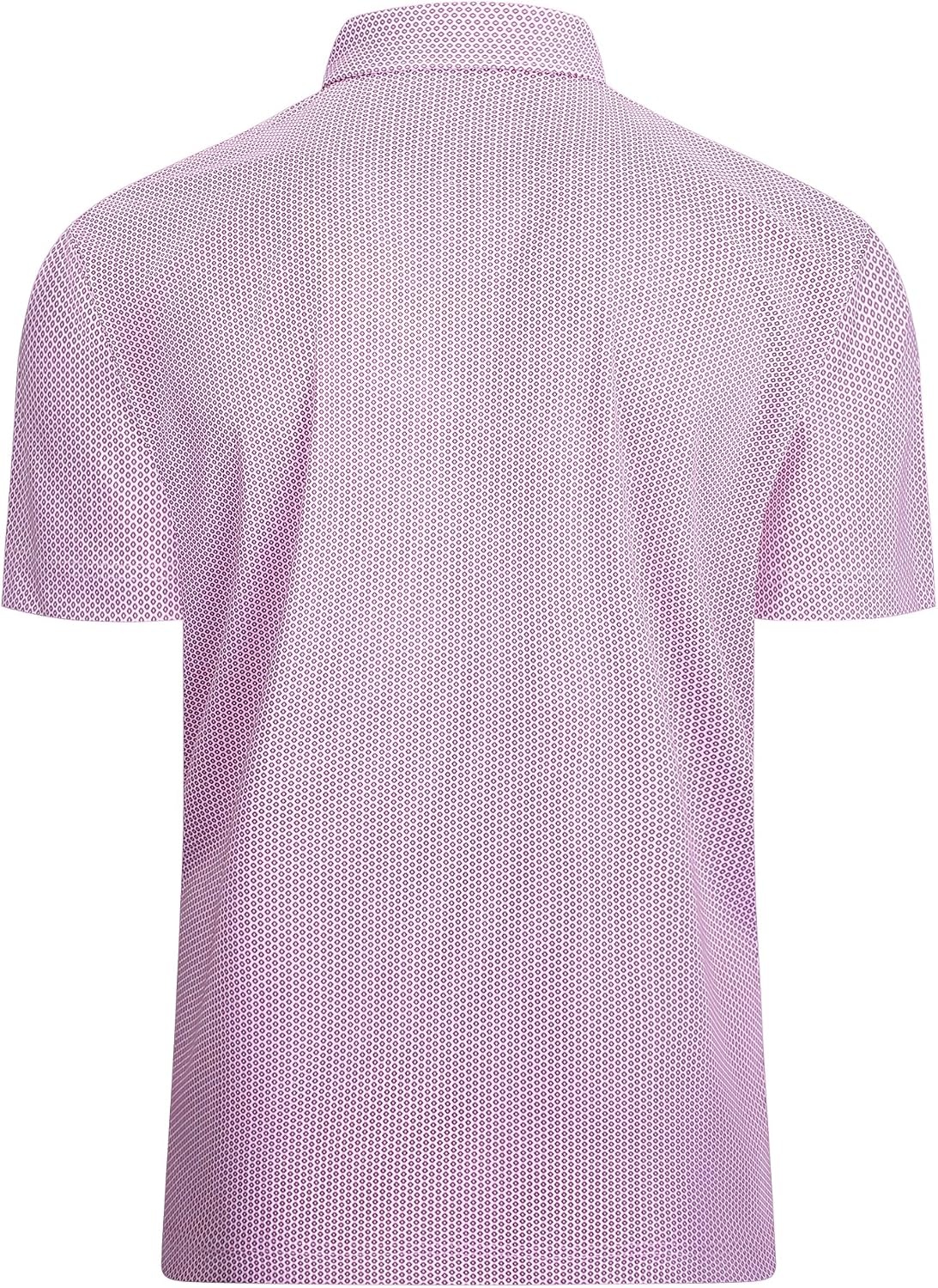 image:imageAlex Vando Mens Golf Shirt Moisture Wicking Classic Print Golf Shirts Shape amp color retainingLow maintenanceMultiscene active apparelWine Diamond