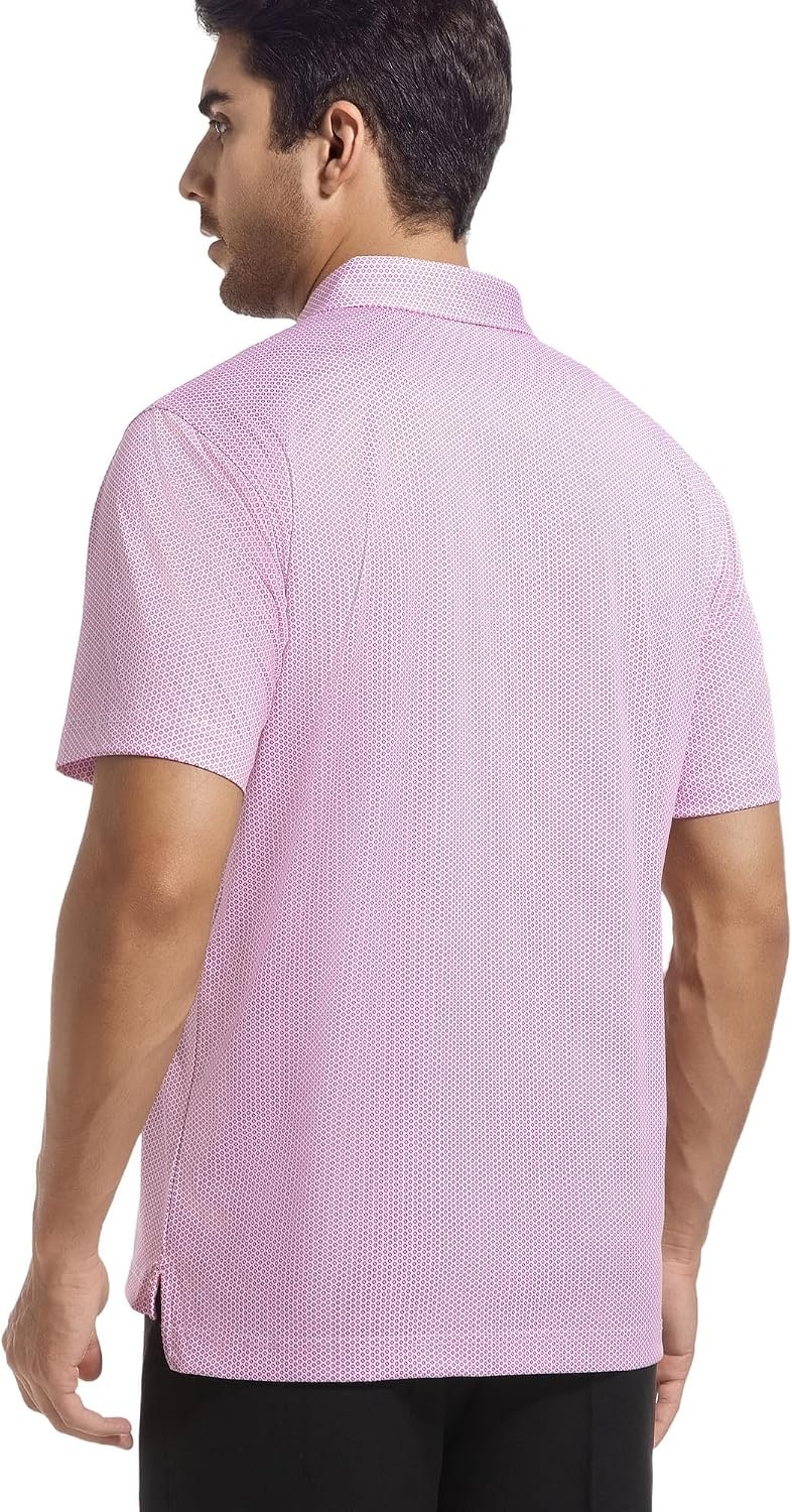 image:imageAlex Vando Mens Golf Shirt Moisture Wicking Classic Print Golf Shirts Shape amp color retainingLow maintenanceMultiscene active apparelWine Diamond