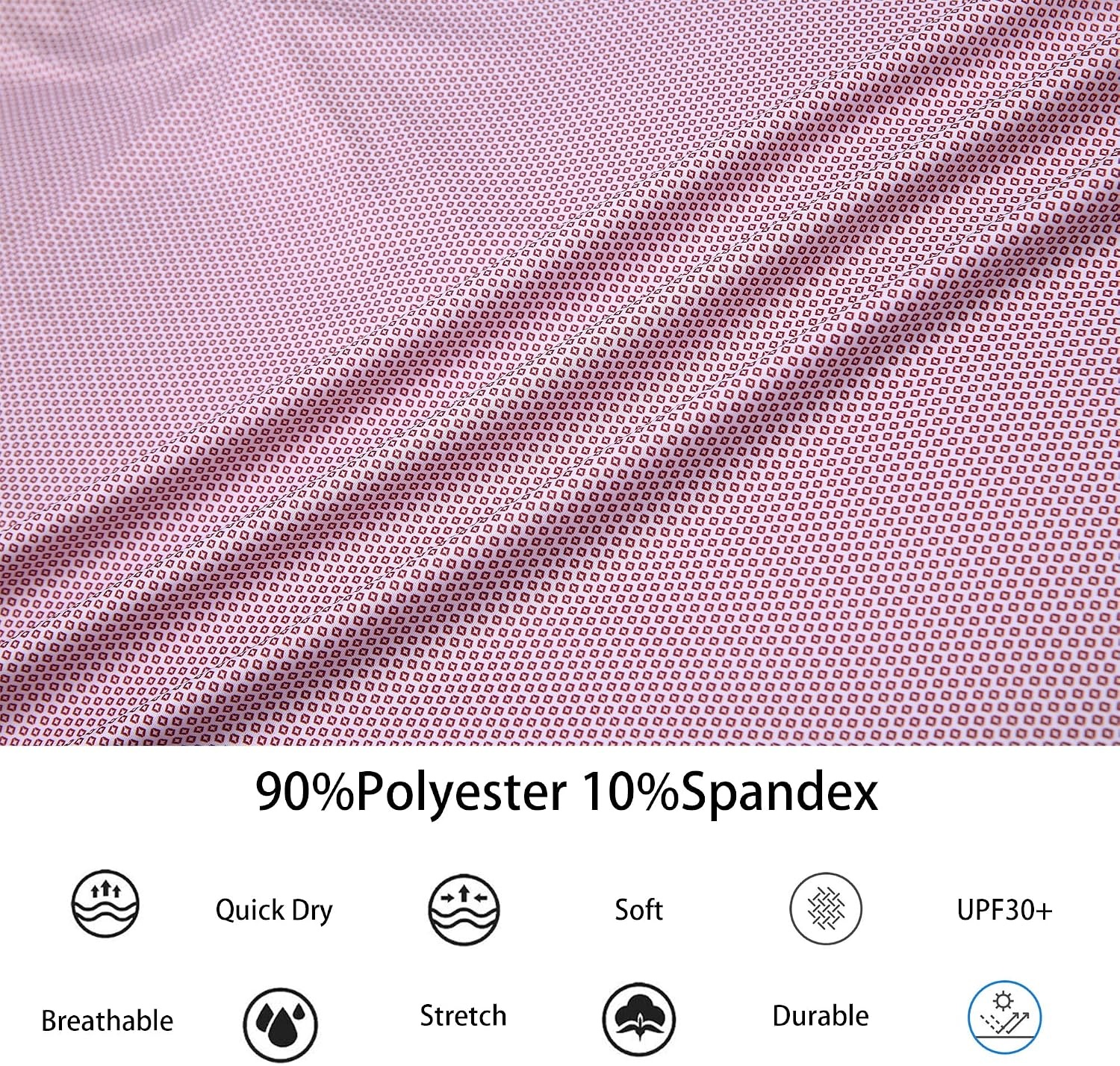 image:imageAlex Vando Mens Golf Shirt Moisture Wicking Classic Print Golf Shirts Shape amp color retainingLow maintenanceMultiscene active apparelWine Diamond