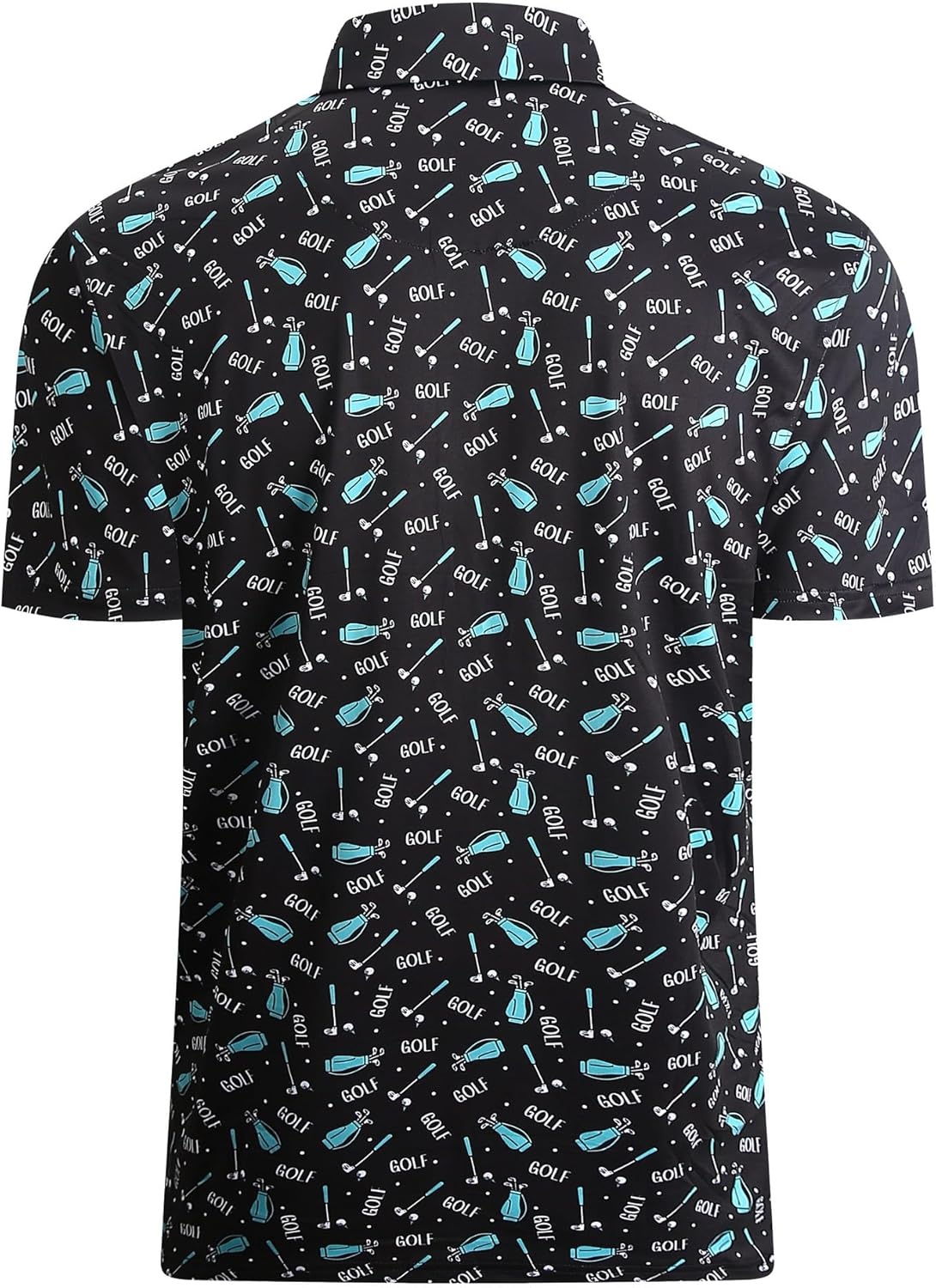 image:imageAlex Vando Mens Golf Shirt Moisture Wicking Print Performance Polo Shirt UPF40 UV shielding Lightweight Contrast collar piping Fullbody patterns Machine washable Multisport topBlack Golf Club Bag