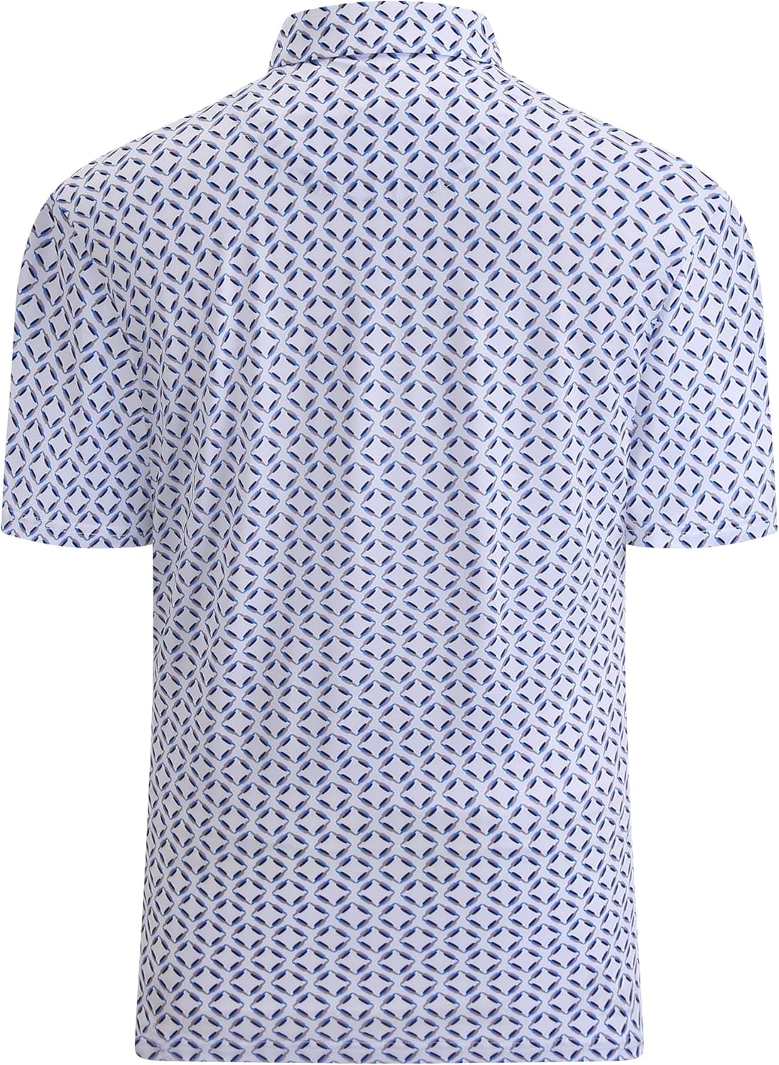 image:imageAlex Vando Mens Golf Shirt Moisture Wicking Print Performance Polo Shirt UPF40 UV shielding Lightweight Contrast collar piping Fullbody patterns Machine washable Multisport topBlue Square