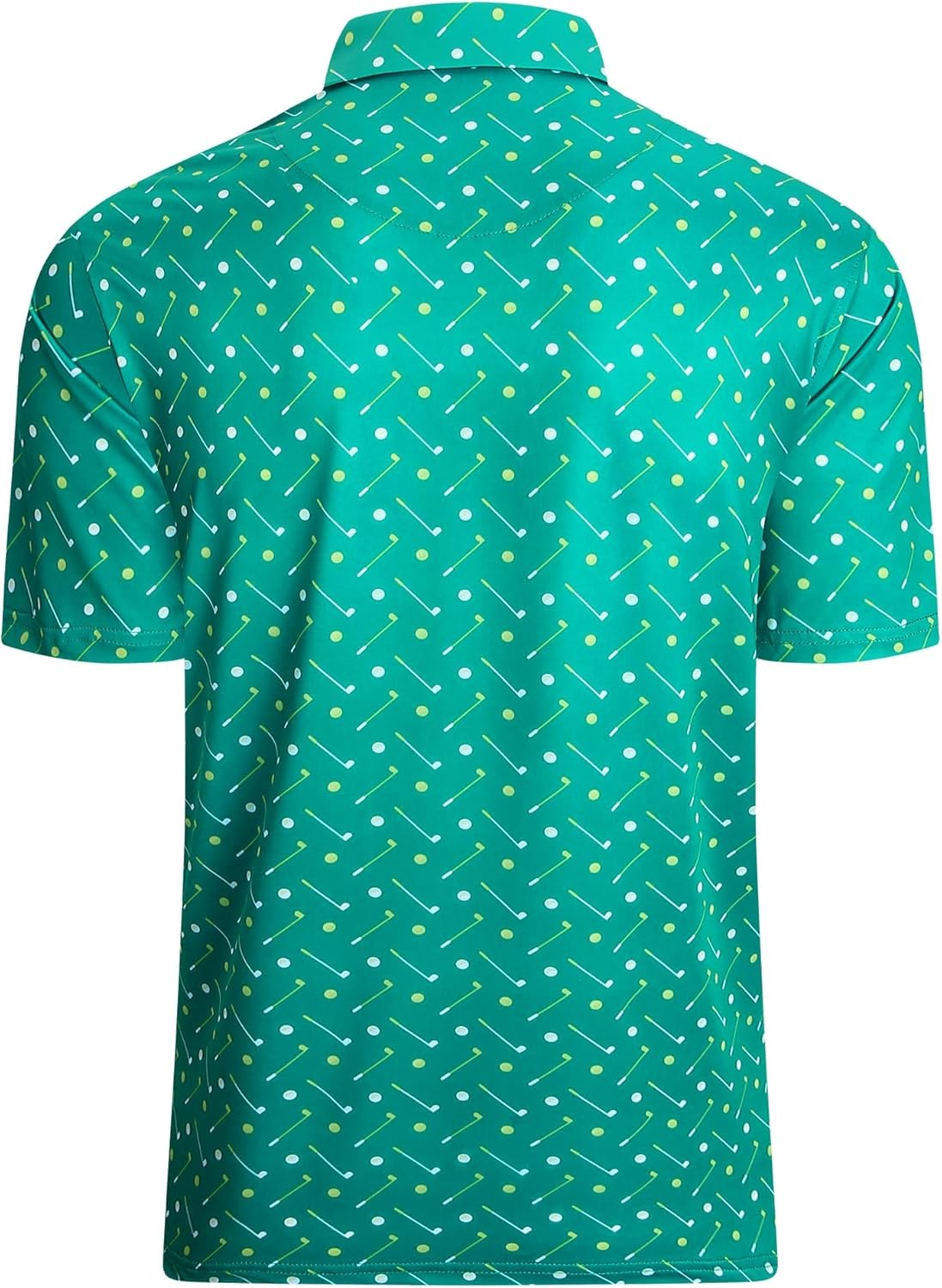 image:imageAlex Vando Mens Golf Shirt Moisture Wicking Print Performance Polo Shirt UPF40 UV shielding Lightweight Contrast collar piping Fullbody patterns Machine washable Multisport topGreen Golf