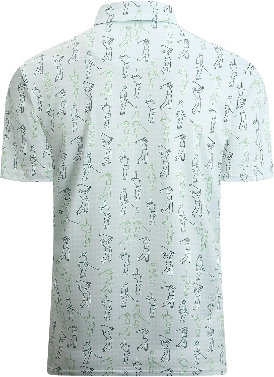image:imageAlex Vando Mens Golf Shirt Moisture Wicking Print Performance Polo Shirt UPF40 UV shielding Lightweight Contrast collar piping Fullbody patterns Machine washable Multisport topGreen Sweep Men