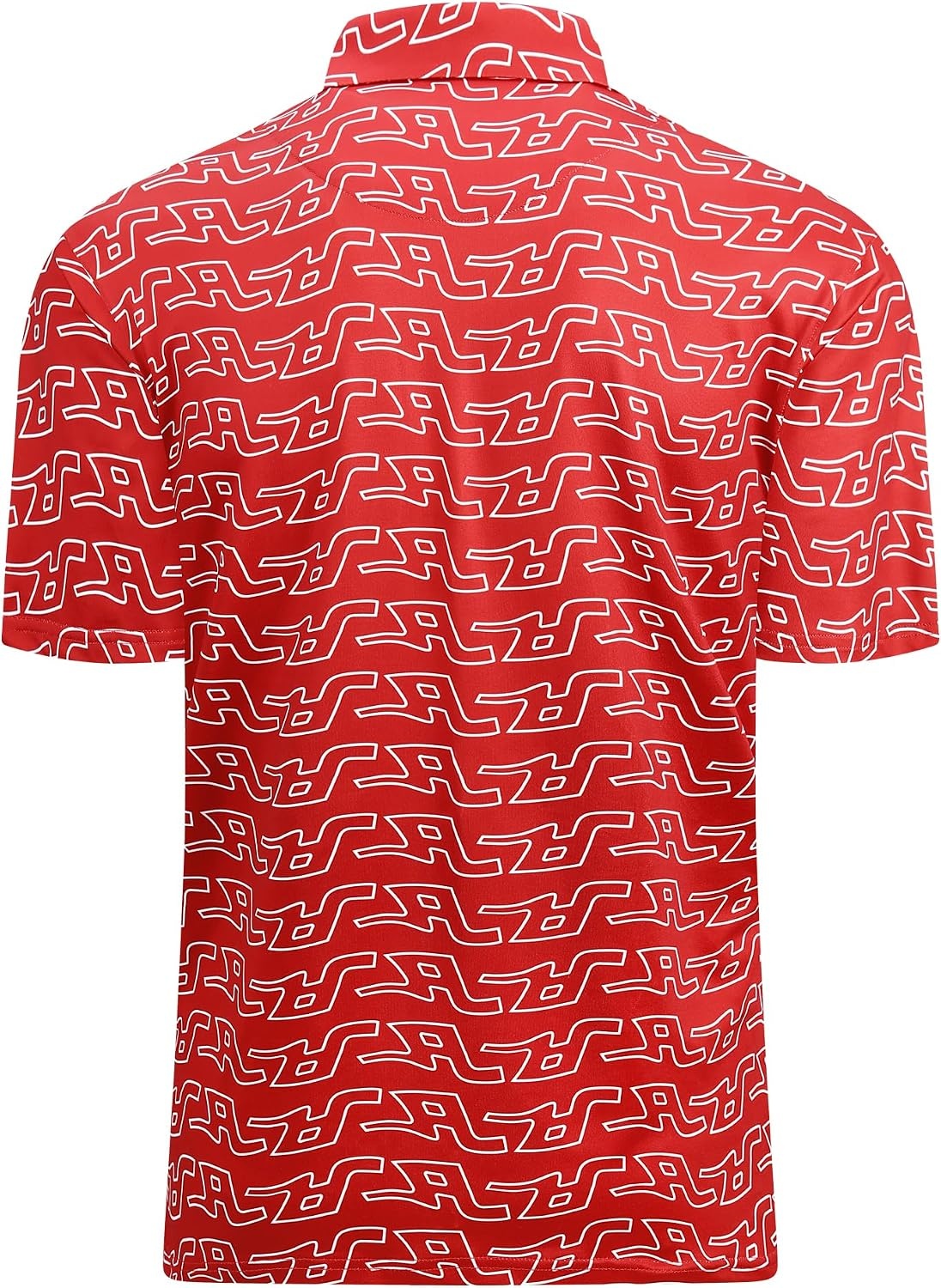 image:imageAlex Vando Mens Golf Shirt Moisture Wicking Print Performance Polo Shirt UPF40 UV shielding Lightweight Contrast collar piping Fullbody patterns Machine washable Multisport topRed a