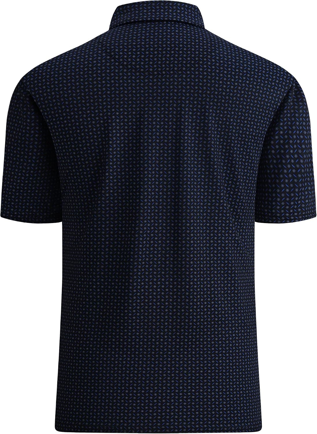 image:imageAlex Vando Mens Golf Shirt Moisture Wicking Print Performance Polo Shirt UPF40 UV shielding Lightweight Contrast collar piping Fullbody patterns Machine washable Multisport topBlack Dots