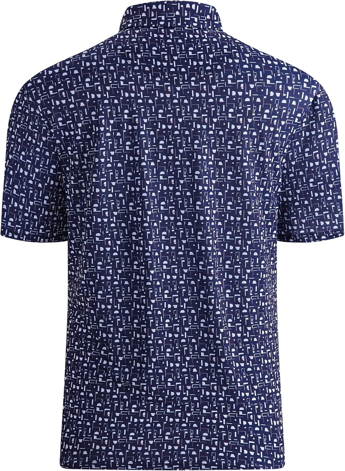 image:imageAlex Vando Mens Golf Shirt Moisture Wicking Print Performance Polo Shirt UPF40 UV shielding Lightweight Contrast collar piping Fullbody patterns Machine washable Multisport topNavy Golf Element