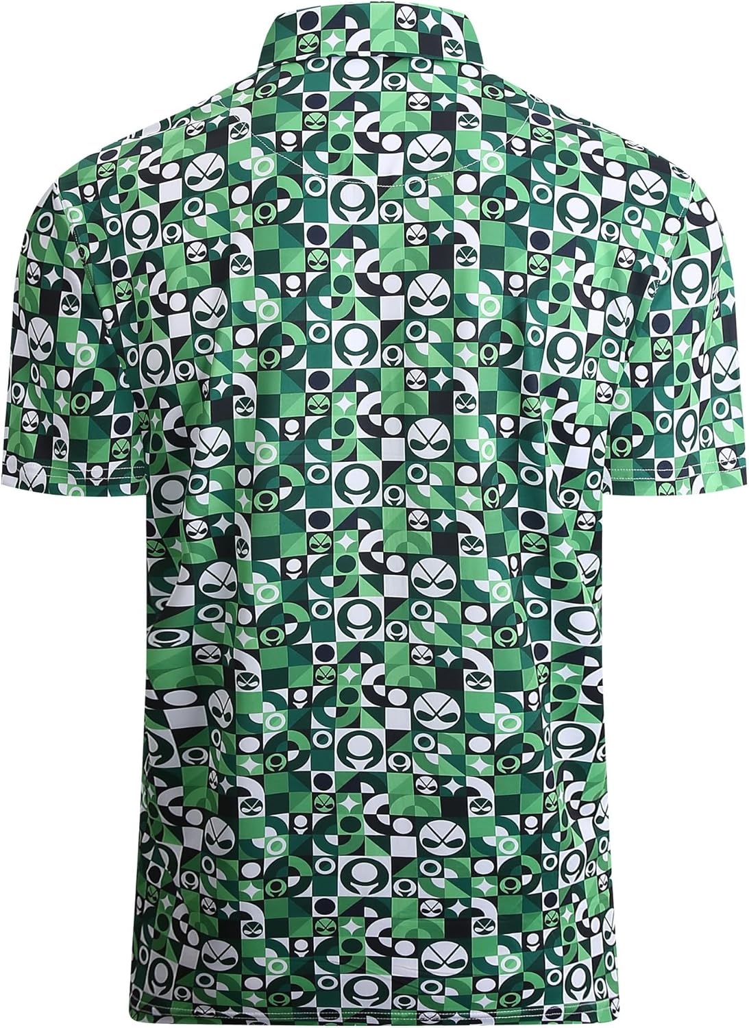 image:imageAlex Vando Mens Golf Shirt Moisture Wicking Print Performance Polo Shirt UPF40 UV shielding Lightweight Contrast collar piping Fullbody patterns Machine washable Multisport topGreen Golf Club Ball