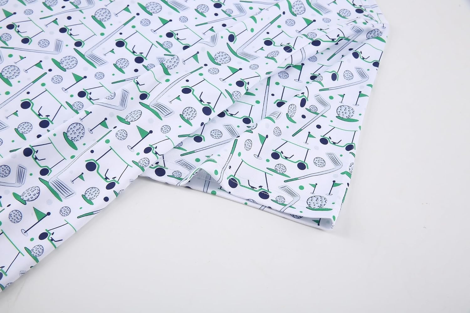 image:imageAlex Vando Mens Golf Shirt Moisture Wicking Print Performance Polo Shirt UPF40 UV shielding Lightweight Contrast collar piping Fullbody patterns Machine washable Multisport topGreen Golf Stuff