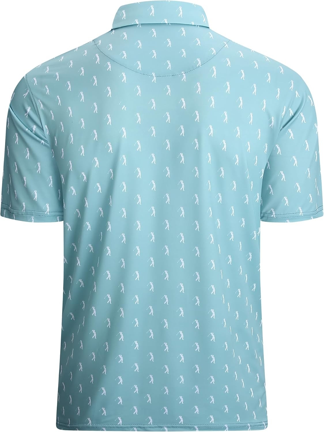 image:imageAlex Vando Mens Golf Shirt Moisture Wicking Print Performance Polo Shirt UPF40 UV shielding Lightweight Contrast collar piping Fullbody patterns Machine washable Multisport topTeal Sweep Men