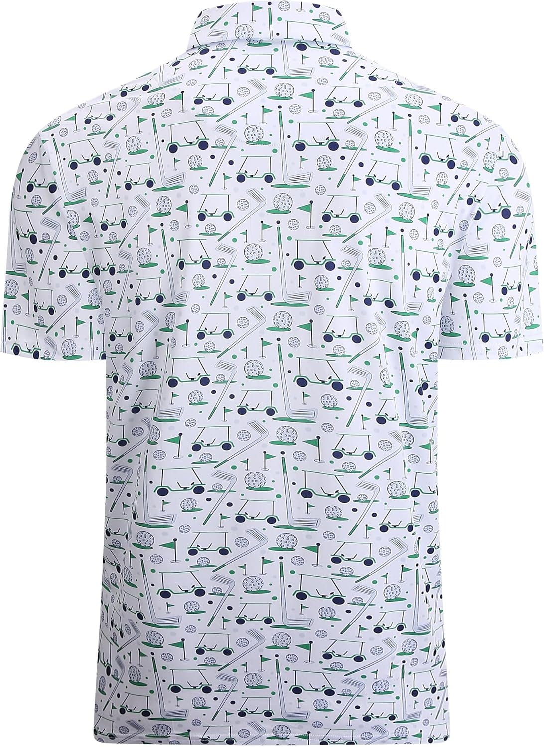 image:imageAlex Vando Mens Golf Shirt Moisture Wicking Print Performance Polo Shirt UPF40 UV shielding Lightweight Contrast collar piping Fullbody patterns Machine washable Multisport topGreen Golf Stuff