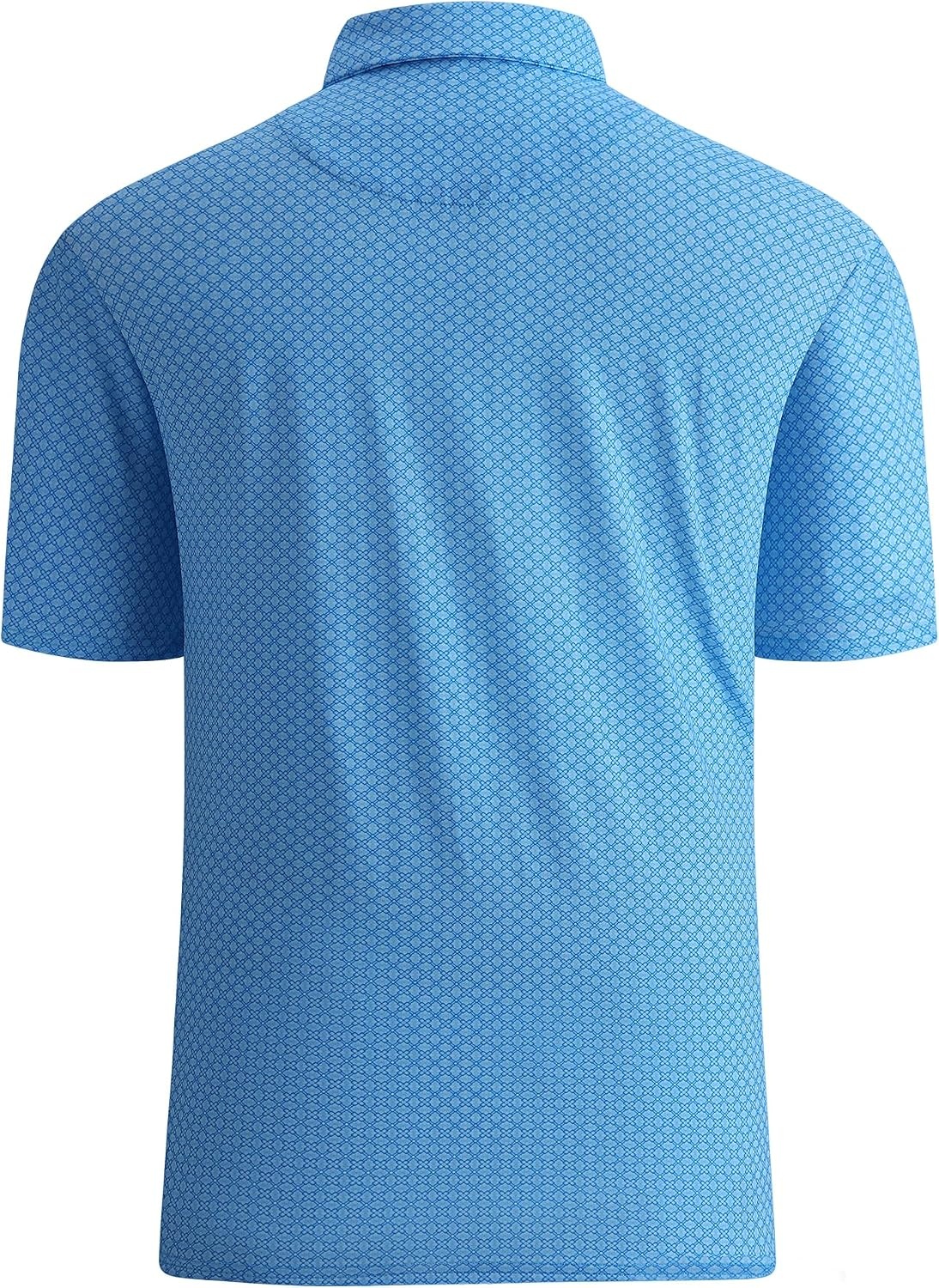 image:imageAlex Vando Mens Golf Shirt Moisture Wicking Print Performance Polo Shirt UPF40 UV shielding Lightweight Contrast collar piping Fullbody patterns Machine washable Multisport topBlue Cross