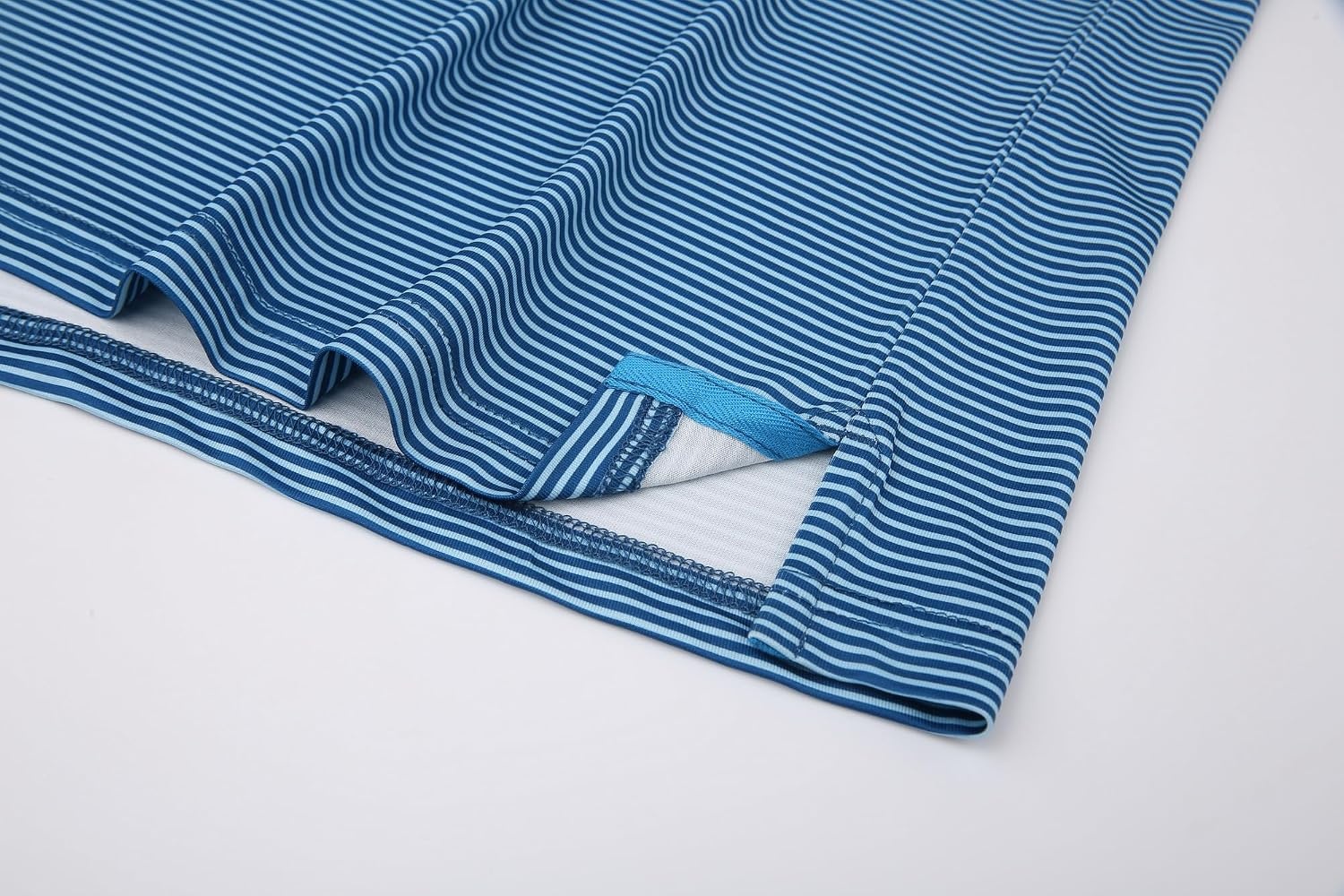 image:imageAlex Vando Mens Golf Shirt Moisture Wicking QuickDry Short Sleeve Polo UPF40Soft amp stretchSweat resistantMultiscene sports amp office apparelBlue Stripe 215
