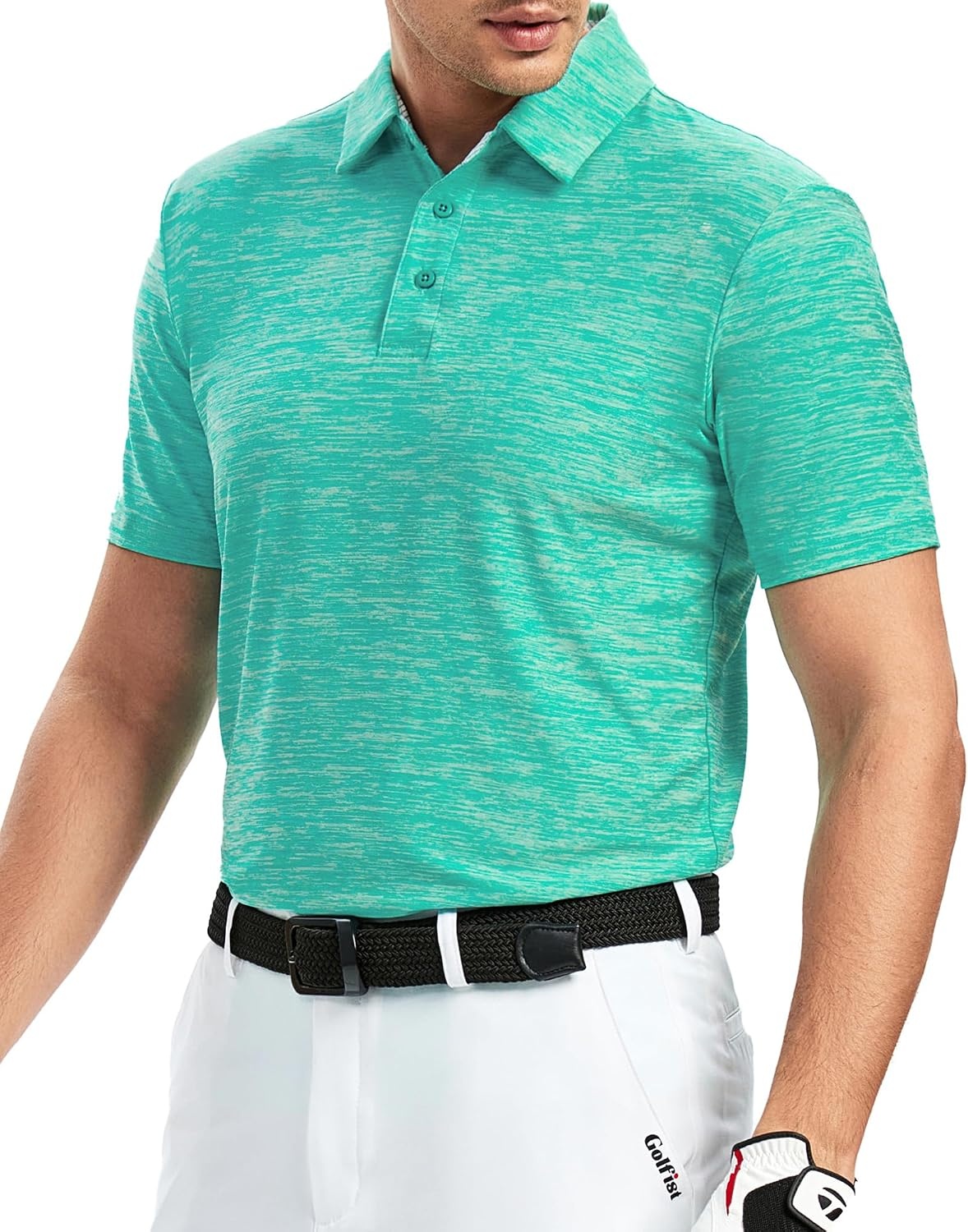 image:imageAlex Vando Mens Golf Shirt Moisture Wicking QuickDry Short Sleeve Polo UPF40Soft amp stretchSweat resistantMultiscene sports amp office apparelDk Green