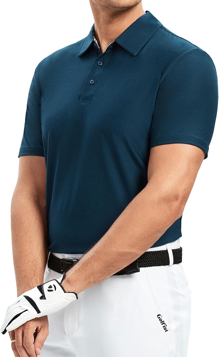 image:imageAlex Vando Mens Golf Shirt Moisture Wicking QuickDry Short Sleeve Polo UPF40Soft amp stretchSweat resistantMultiscene sports amp office apparelNavy