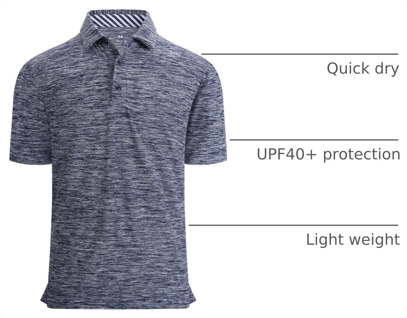 image:imageAlex Vando Mens Golf Shirt Moisture Wicking QuickDry Short Sleeve Polo UPF40Soft amp stretchSweat resistantMultiscene sports amp office apparelNavy2