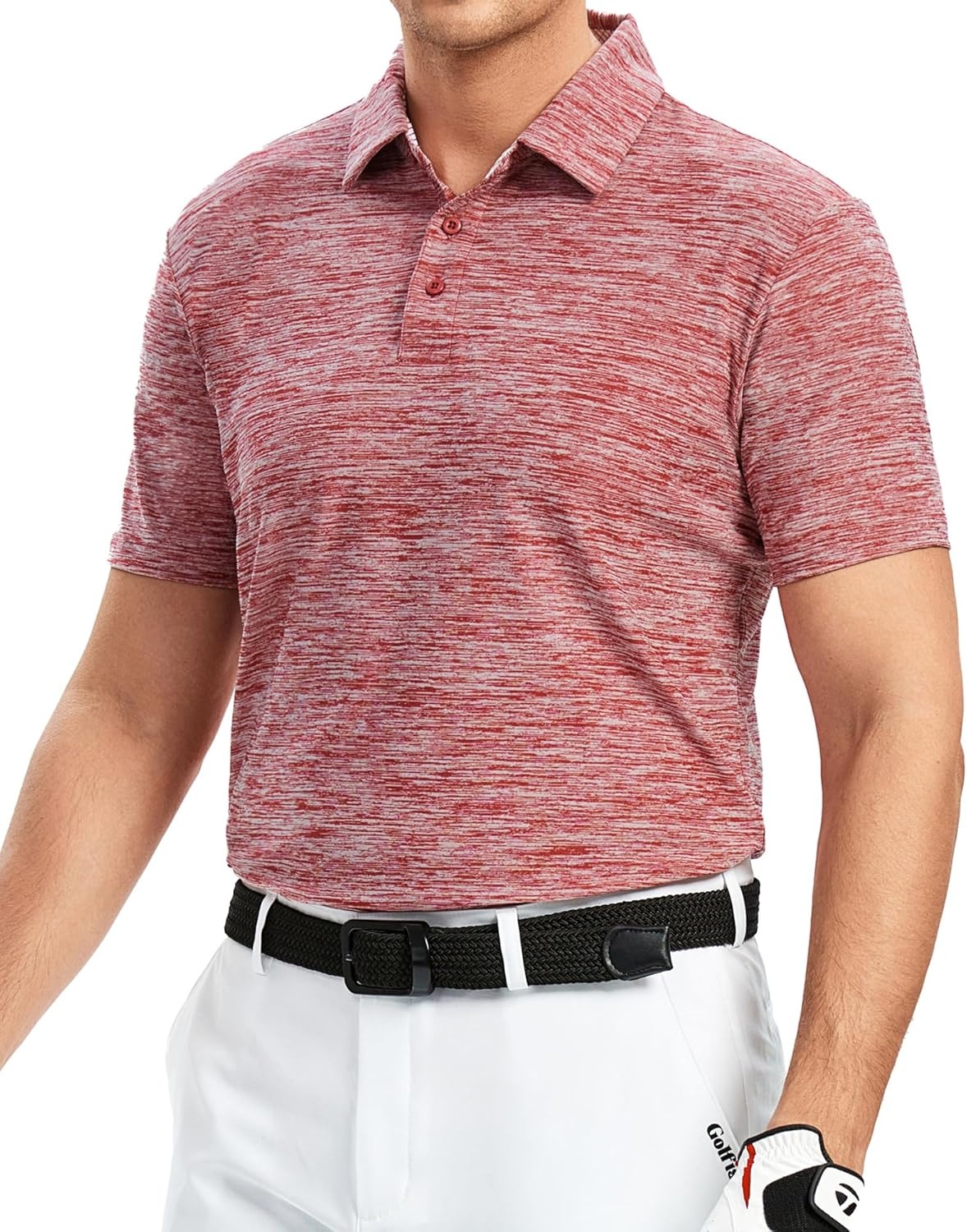 image:imageAlex Vando Mens Golf Shirt Moisture Wicking QuickDry Short Sleeve Polo UPF40Soft amp stretchSweat resistantMultiscene sports amp office apparelRed