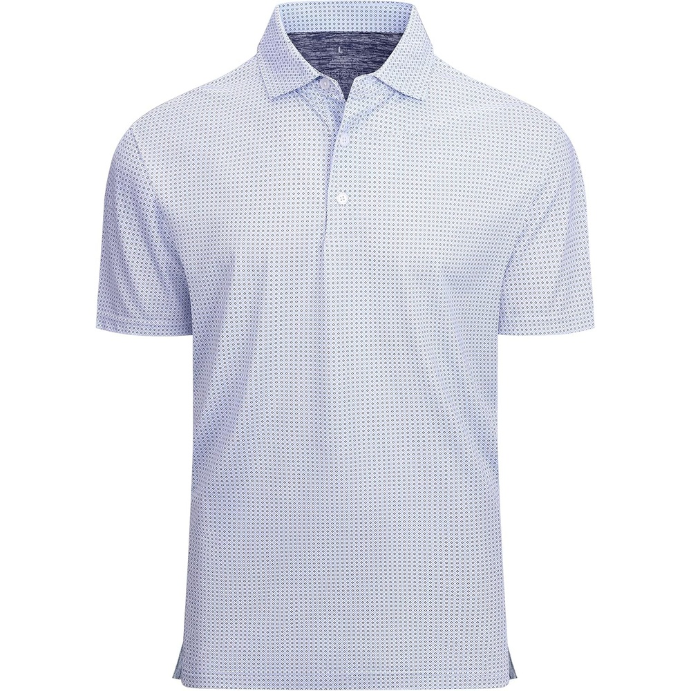 image:imageAlex Vando Mens Golf Shirt Moisture Wicking Classic Print Golf Shirts Shape amp color retainingLow maintenanceMultiscene active apparelBlack Blue Square 25