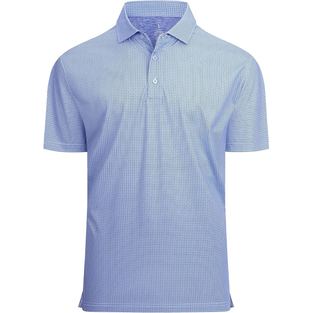 image:imageAlex Vando Mens Golf Shirt Moisture Wicking Classic Print Golf Shirts Shape amp color retainingLow maintenanceMultiscene active apparelBlack Square 25