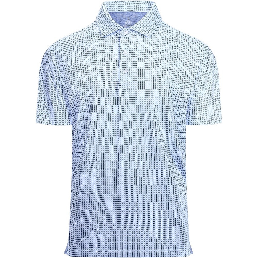 image:imageAlex Vando Mens Golf Shirt Moisture Wicking Classic Print Golf Shirts Shape amp color retainingLow maintenanceMultiscene active apparelBlue Ball