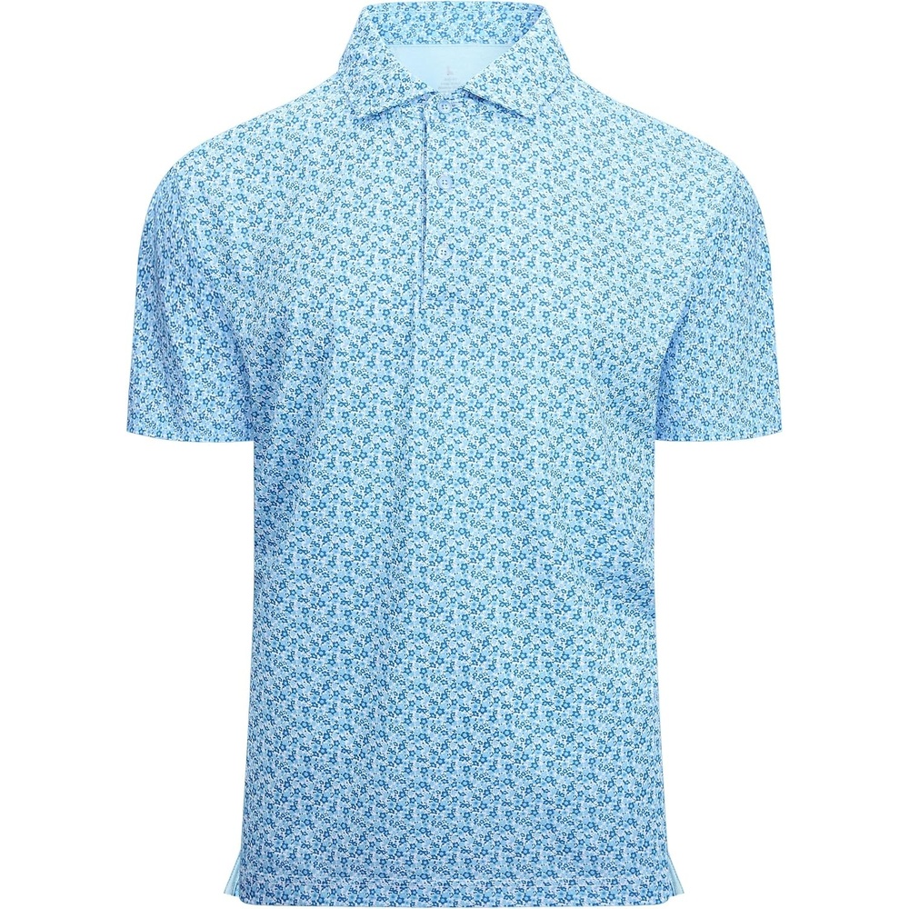 image:imageAlex Vando Mens Golf Shirt Moisture Wicking Classic Print Golf Shirts Shape amp color retainingLow maintenanceMultiscene active apparelBlue Flower