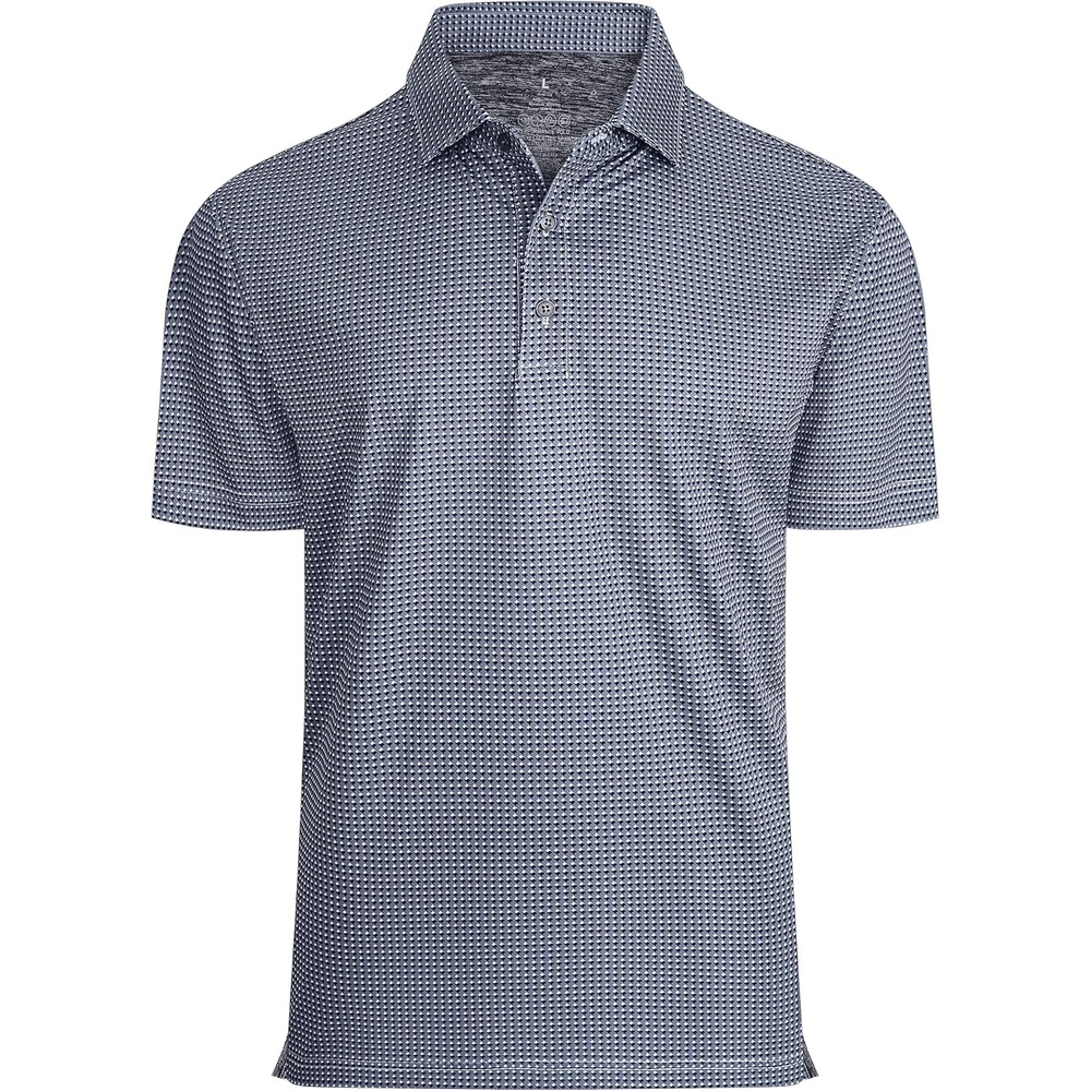 image:imageAlex Vando Mens Golf Shirt Moisture Wicking Classic Print Golf Shirts Shape amp color retainingLow maintenanceMultiscene active apparelGrey Square