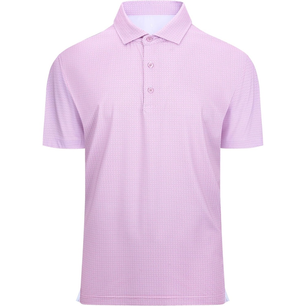 image:imageAlex Vando Mens Golf Shirt Moisture Wicking Classic Print Golf Shirts Shape amp color retainingLow maintenanceMultiscene active apparelPink Dots