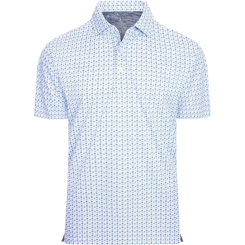 image:imageAlex Vando Mens Golf Shirt Moisture Wicking Classic Print Golf Shirts Shape amp color retainingLow maintenanceMultiscene active apparelWhite U