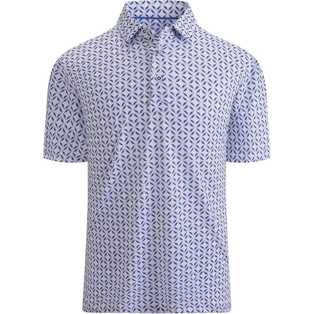 image:imageAlex Vando Mens Golf Shirt Moisture Wicking Print Performance Polo Shirt UPF40 UV shielding Lightweight Contrast collar piping Fullbody patterns Machine washable Multisport topBlue Square