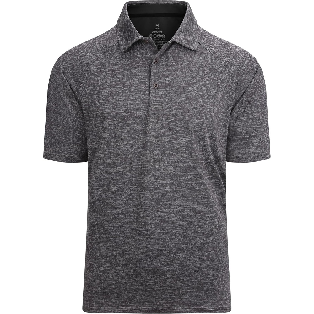 image:imageAlex Vando Mens Golf Shirt Moisture Wicking QuickDry Short Sleeve Polo UPF40Soft amp stretchSweat resistantMultiscene sports amp office apparel02a Charcoal