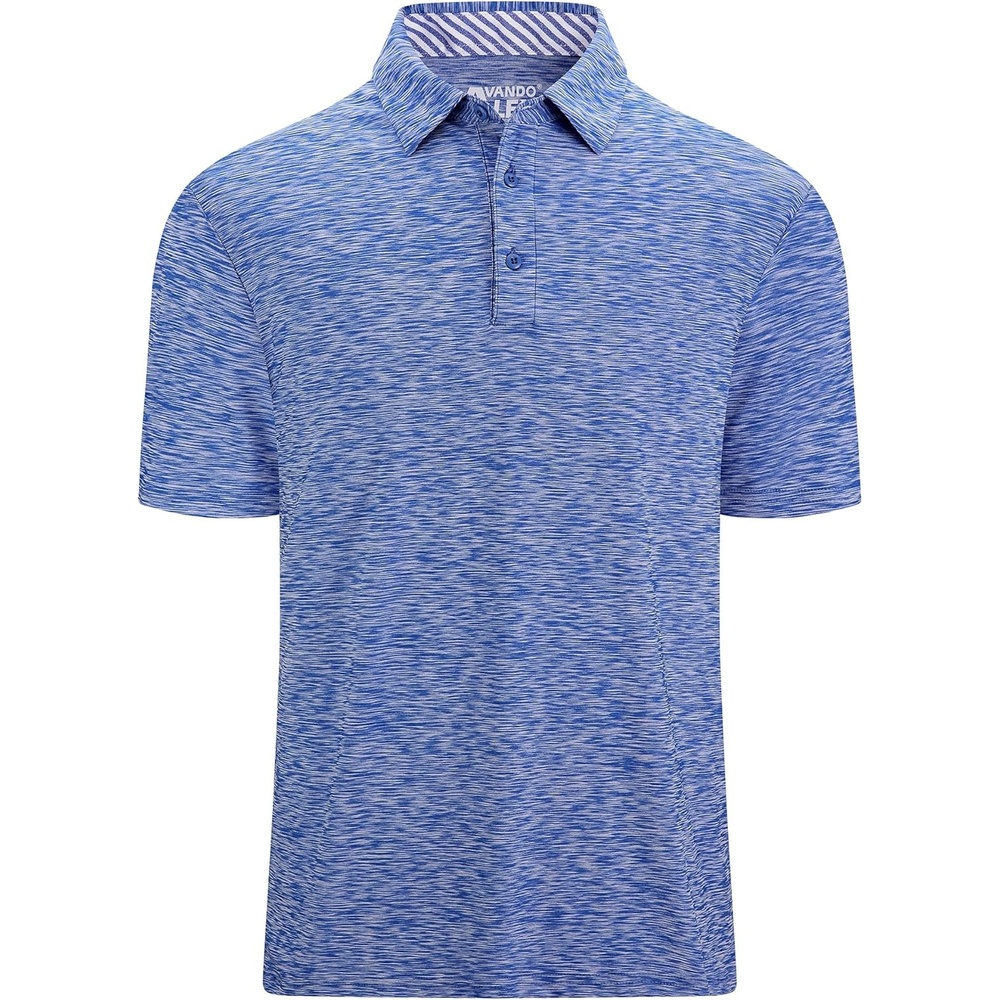 image:imageAlex Vando Mens Golf Shirt Moisture Wicking QuickDry Short Sleeve Polo UPF40Soft amp stretchSweat resistantMultiscene sports amp office apparelBlue
