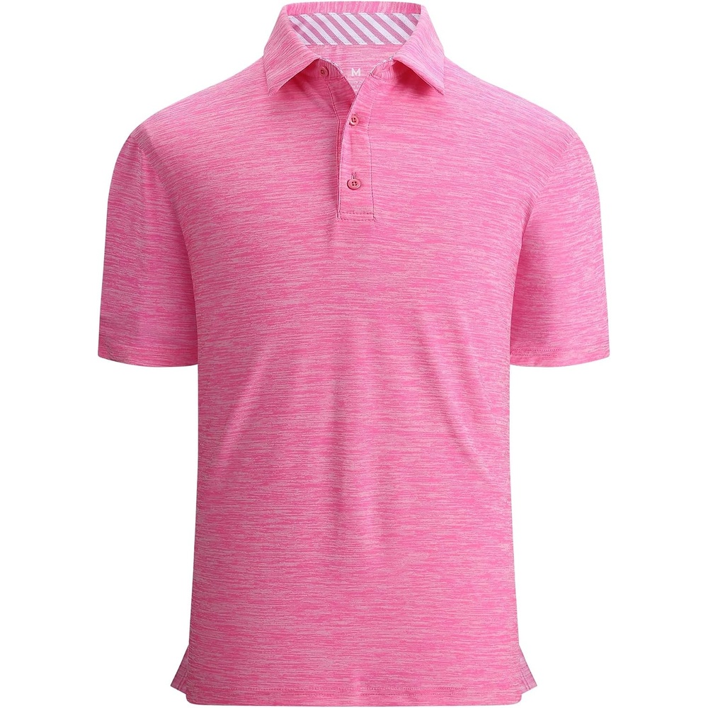 image:imageAlex Vando Mens Golf Shirt Moisture Wicking QuickDry Short Sleeve Polo UPF40Soft amp stretchSweat resistantMultiscene sports amp office apparelHot Pink