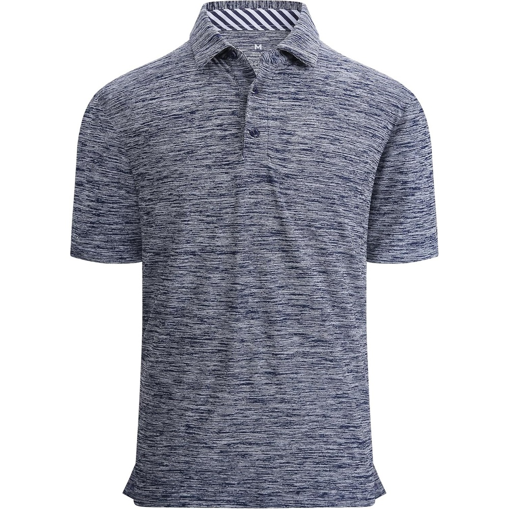 image:imageAlex Vando Mens Golf Shirt Moisture Wicking QuickDry Short Sleeve Polo UPF40Soft amp stretchSweat resistantMultiscene sports amp office apparelNavy2
