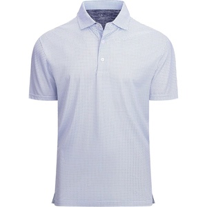 Alex Vando Mens Golf Shirt Moisture Wicking Classic Print Golf Shirts | Shape & color retaining,Low maintenance,Multi-scene active apparel(Black Blue Square 25)
