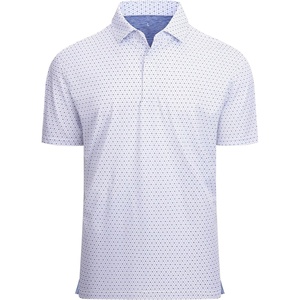 Alex Vando Mens Golf Shirt Moisture Wicking Classic Print Golf Shirts | Shape & color retaining,Low maintenance,Multi-scene active apparel(Blue Dots)